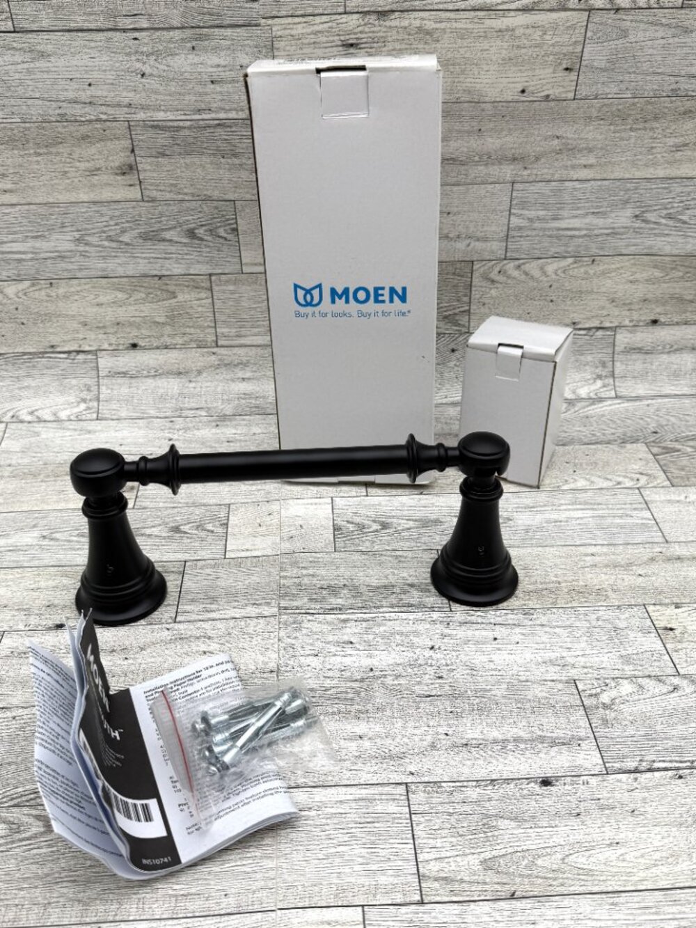Brand New/Open Box Moen Weymouth YB8408BL Pivoting Paper Holder Matte Black